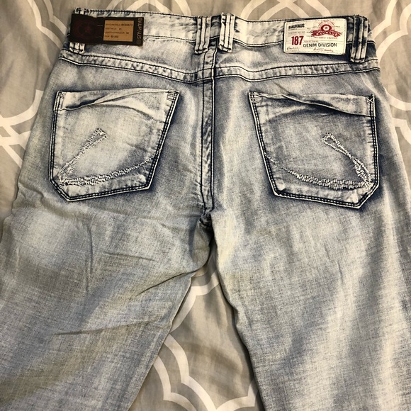 Fancy Light blue Men’s Jeans Bauhaus Brand straight fit low to mid rise - Picture 9 of 13